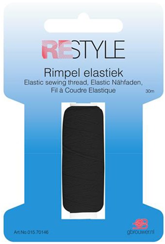 Restyle Rimpel Elastiek 20 meter 000 Zwart