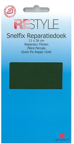Restyle Snelfix Reparatiedoek 11 cm x 36 cm Opstrijkbaar 542 Olijfgroen