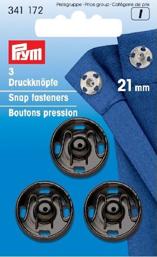 Prym Drukkers Zwart 21mm