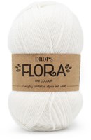 Drops Flora Uni Colour 02 Wit