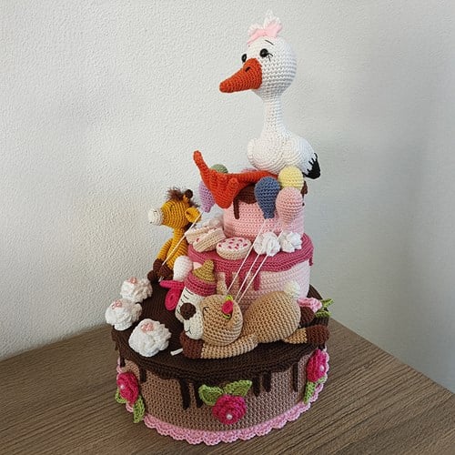 Geboorte Taart Roze - Sandra Bekx Haakpakket-2