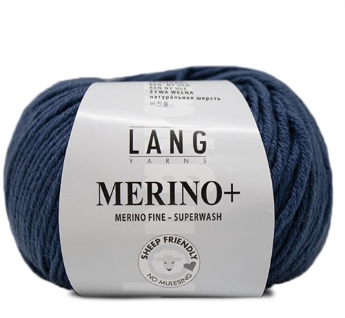 Lang Yarns Merino+ 0034 Rookblauw
