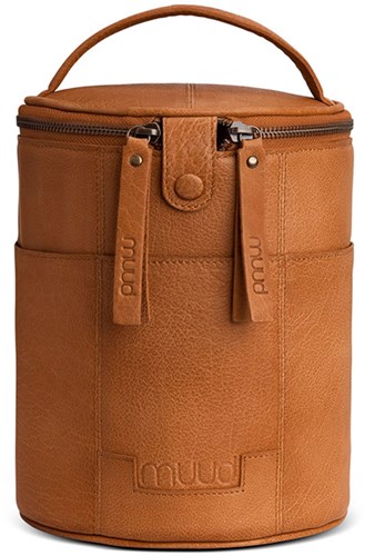 MUUD Saturn Whisky - Handgemaakt leren tas voor handwerkprojecten 20xØ16cm