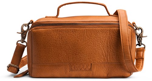 MUUD Cleo Whisky - Handgemaakt leren schouder tas 23 x 13 x 11 cm