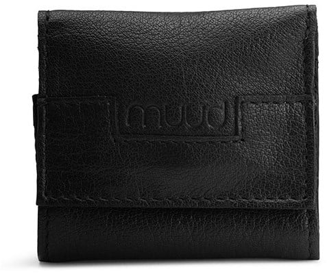 MUUD Carla Black - Handgemaakt leren etuitje 8 x 8 cm voor handnaai- en borduurnaalden