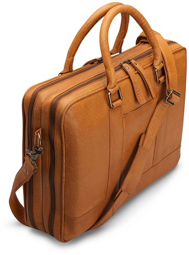 MUUD Drea - Whiskey Handgemaakt leren laptoptas