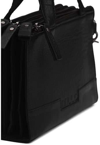 MUUD Dac - Black Handgemaakt leren schoudertas 20 x 14,5 cm