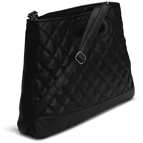 MUUD Darcia - Black Handgemaakt leren boodschappentas 44 x 36 cm-3