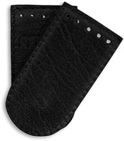 MUUD Dede - Black Handgemaakt leren druksluiting 7,5 x 4 cm