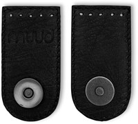 MUUD Dede - Black Handgemaakt leren druksluiting 7,5 x 4 cm-2