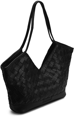 MUUD Dosy - Black Handgemaakt leren gevlochten handtas 29 x 43 cm-2