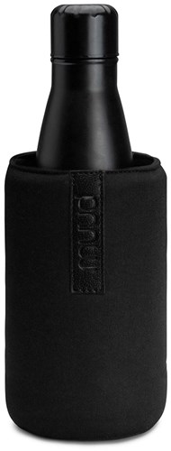 MUUD Daris - Black Handgemaakt leren flessenhouder 18 x 10 cm-2