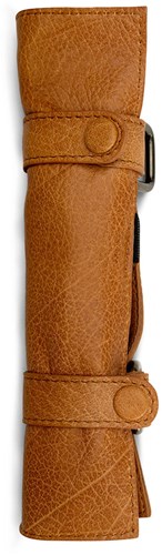 MUUD Carita E - Whiskey Handgemaakt leren etui small 21 x 12 cm