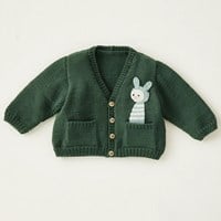 Phil Ecocoton & Perle 5 Vestje met Konijn Breipakket 12-18 maanden Algue