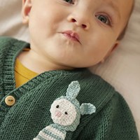 Phil Ecocoton & Perle 5 Vestje met Konijn Breipakket 18 maanden Algue-2
