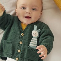 Phil Ecocoton & Perle 5 Vestje met Konijn Breipakket 12-18 maanden Algue-3