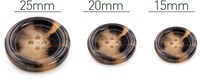 PPY Knopen Glanshoorn-Effect Set 5 Stuks 2170 Donkerbruin 15 mm 4-gaats knopen-3
