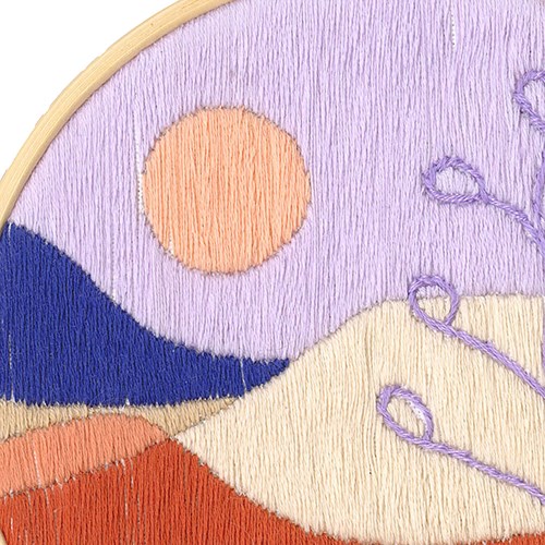 ReStyle Borduurpakket Woestijn met zon en bloem 12,7cm rond-2