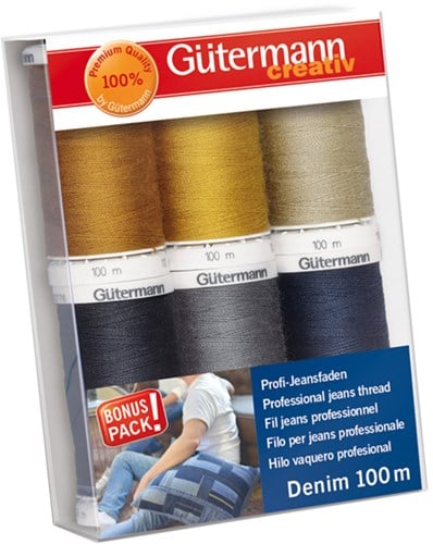 Gütermann Naaigarenset Denim - 6 spoelen