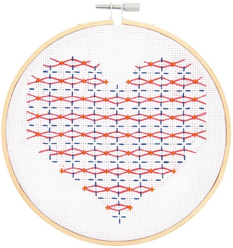 Rico Borduurpakket Sashiko hart-2