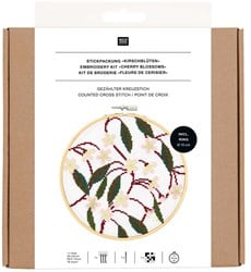 Rico Design Borduurpakket Kersenbloesem Ø 15 cm