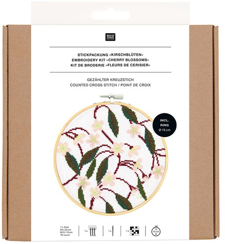 Rico Design Borduurpakket Kersenbloesem Ø 15 cm