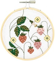 Rico Design Borduurpakket Aardbeien Ø 10 cm-2