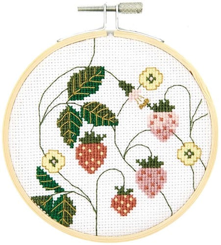 Rico Design Borduurpakket Aardbeien Ø 10 cm-2