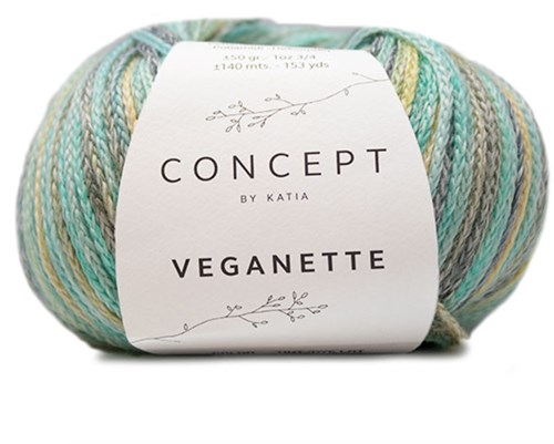 Katia Veganette 106 Smaragd Green / Lemon Yellow / Grey