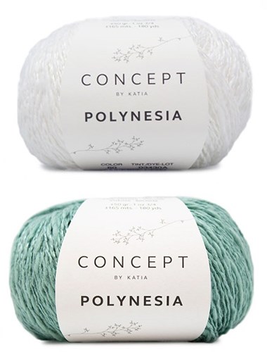Polynesia Sweater Breipakket 3 38/40 Pastel Green - White