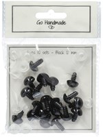 Go Handmade Veiligheidsogen Zwart 12mm (10 stuks)-2