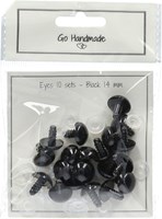 Go Handmade Veiligheidsogen Zwart 14mm (10 stuks)-2