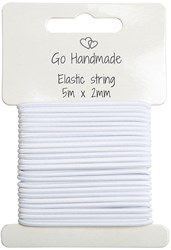 Go Handmade Elastisch Koord 5 m x 2 mm Wit