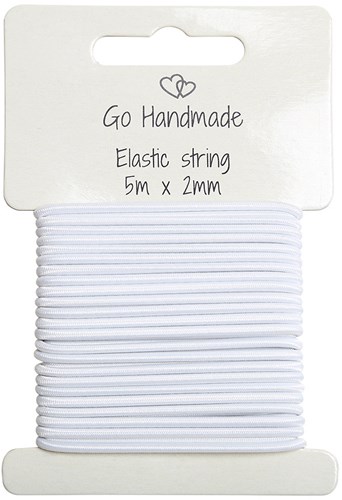 Go Handmade Elastisch Koord 5 m x 2 mm Wit