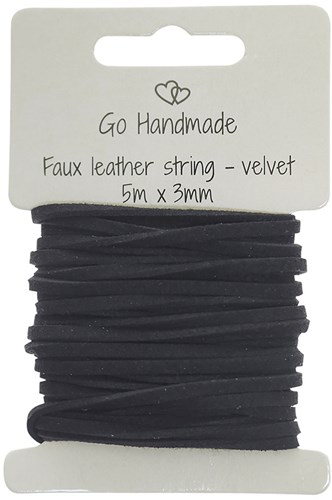 Go Handmade Velvet Koord 5m x 3mm 51 Black