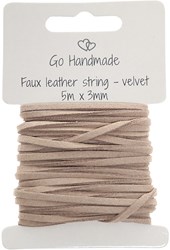 Go Handmade Velvet Koord 5 m x 3 mm 55 Beige