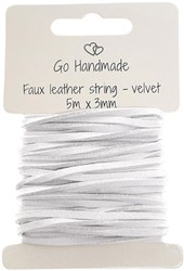 Go Handmade Velvet Koord 5 m x 3 mm 60 Wit