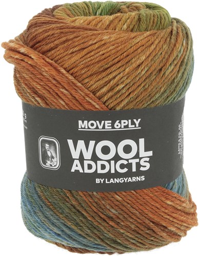 Lang Yarns Move 6-Fach 0008 Oranje/Olijf/Bruin/Blauw