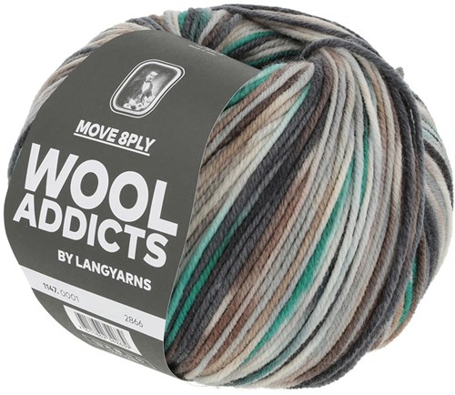Lang Yarns Move 8-Fach 001 Zwart/Grijs/Groen-2