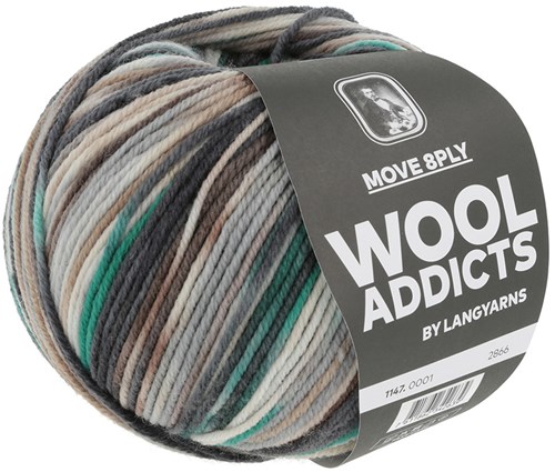 Lang Yarns Move 8-Fach 001 Zwart/Grijs/Groen-3