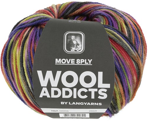 Lang Yarns Move 8-Fach 004 Oranje/Paars/Steen