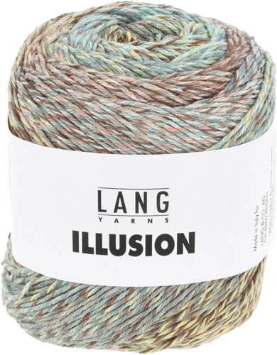 Lang Yarns Illusion 0005 Bruin/Lichtblauw/Lichtgeel