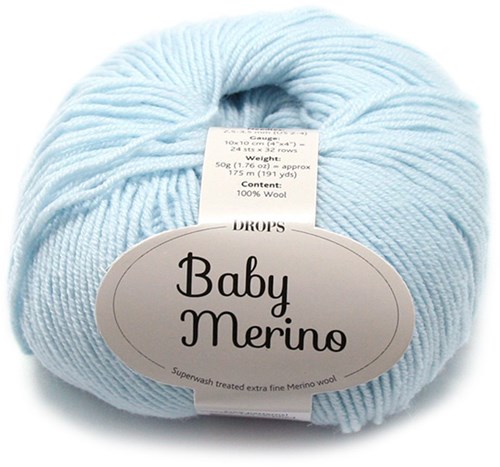 Drops Baby Merino Uni Colour 011 Ijsblauw
