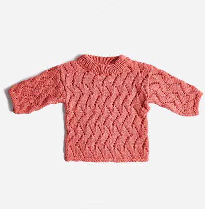 Baby Cotton Soft DK Trui met Kraag Breipakket 92/98 Azalea-2
