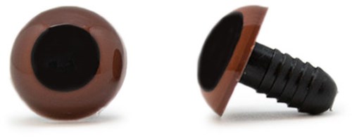 Veiligheidsogen Bruin 12mm per paar