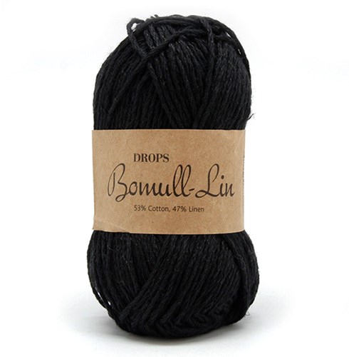 Drops Bomull-Lin Uni Colour 16 Zwart