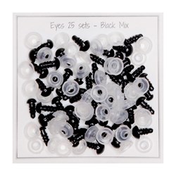 Go Handmade Veiligheidsogen Zwart Assortiment 25 paar 5mm t/m 8mm