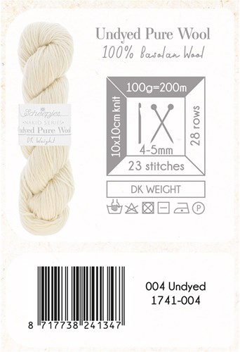 Scheepjes Nakid S. Undyed Pure Wool DK  4 Wit-2