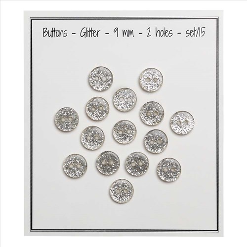 Go Handmade Glitter Knopen Goud 9mm (15 stuks)-2