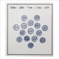 Go Handmade Glitter Knopen Blauw 9mm (15 stuks)-2